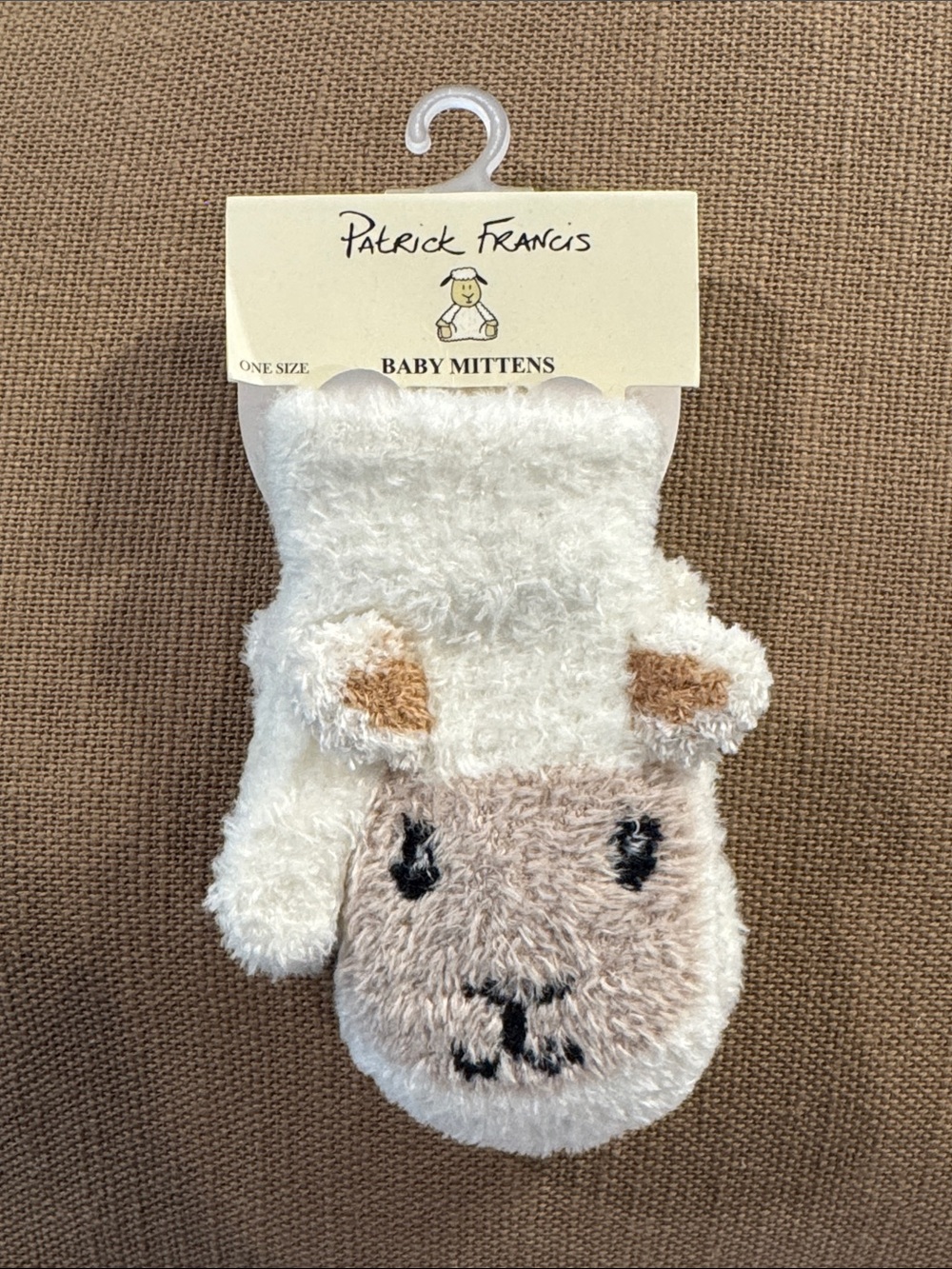 Patrick Francis Cream Lamb Baby Mittens
